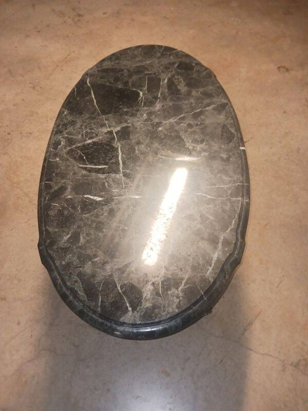 Large antique coffee table in Louis XV style – green marble top