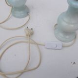 Pair of light blue alabaster lamps