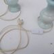 Paire de lampes en albâtre bleu clair
