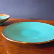Coupelle et plat année 50 en céramique Magdalithe