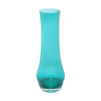 Vase en verre bleu vert Riihimäen Lasi Oy
