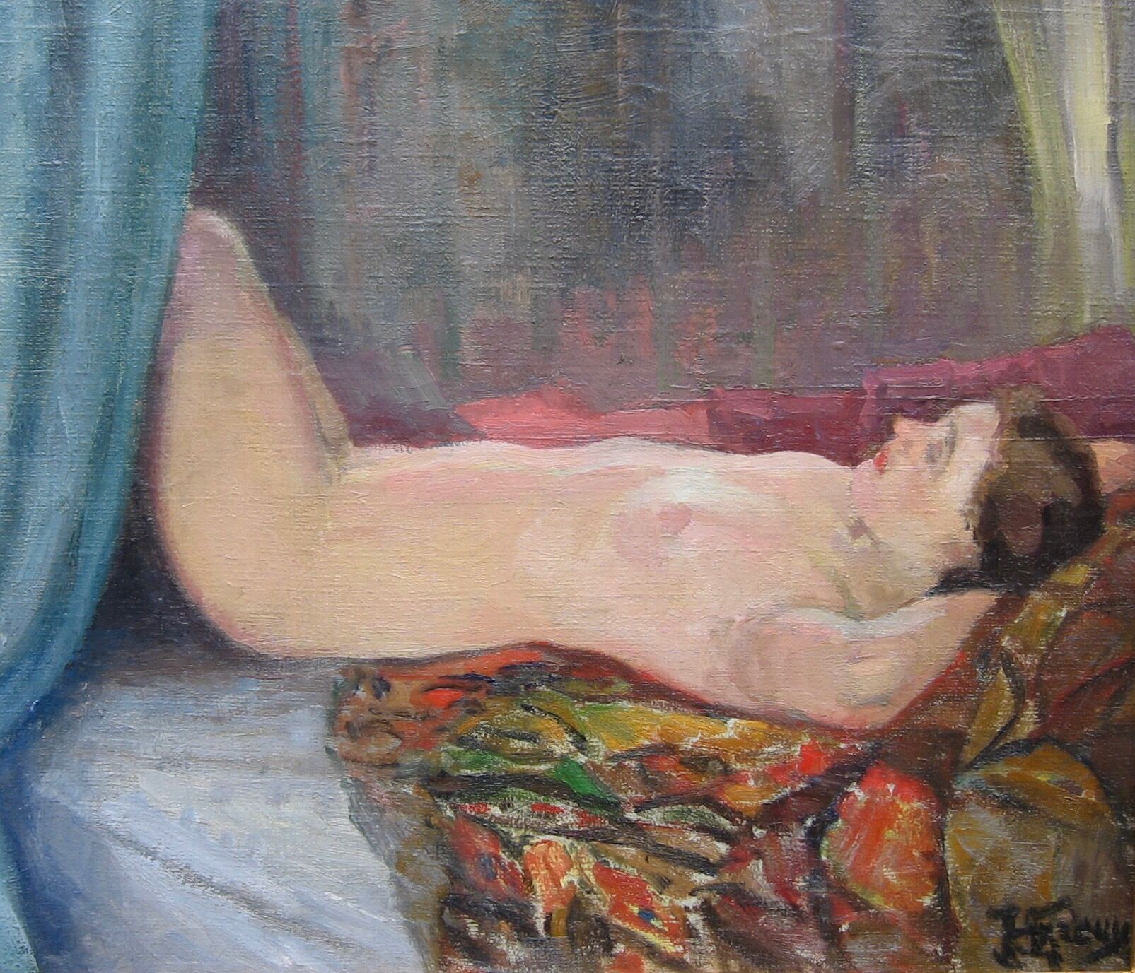 Lying naked - Circa - 1920 sign HARTWIG
