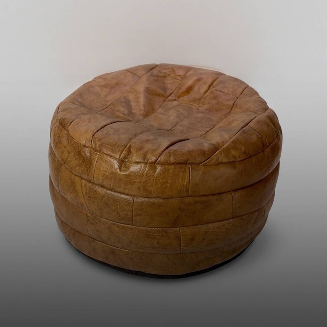 Pouf en cuir