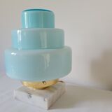 Art Deco blue skyscraper lamp