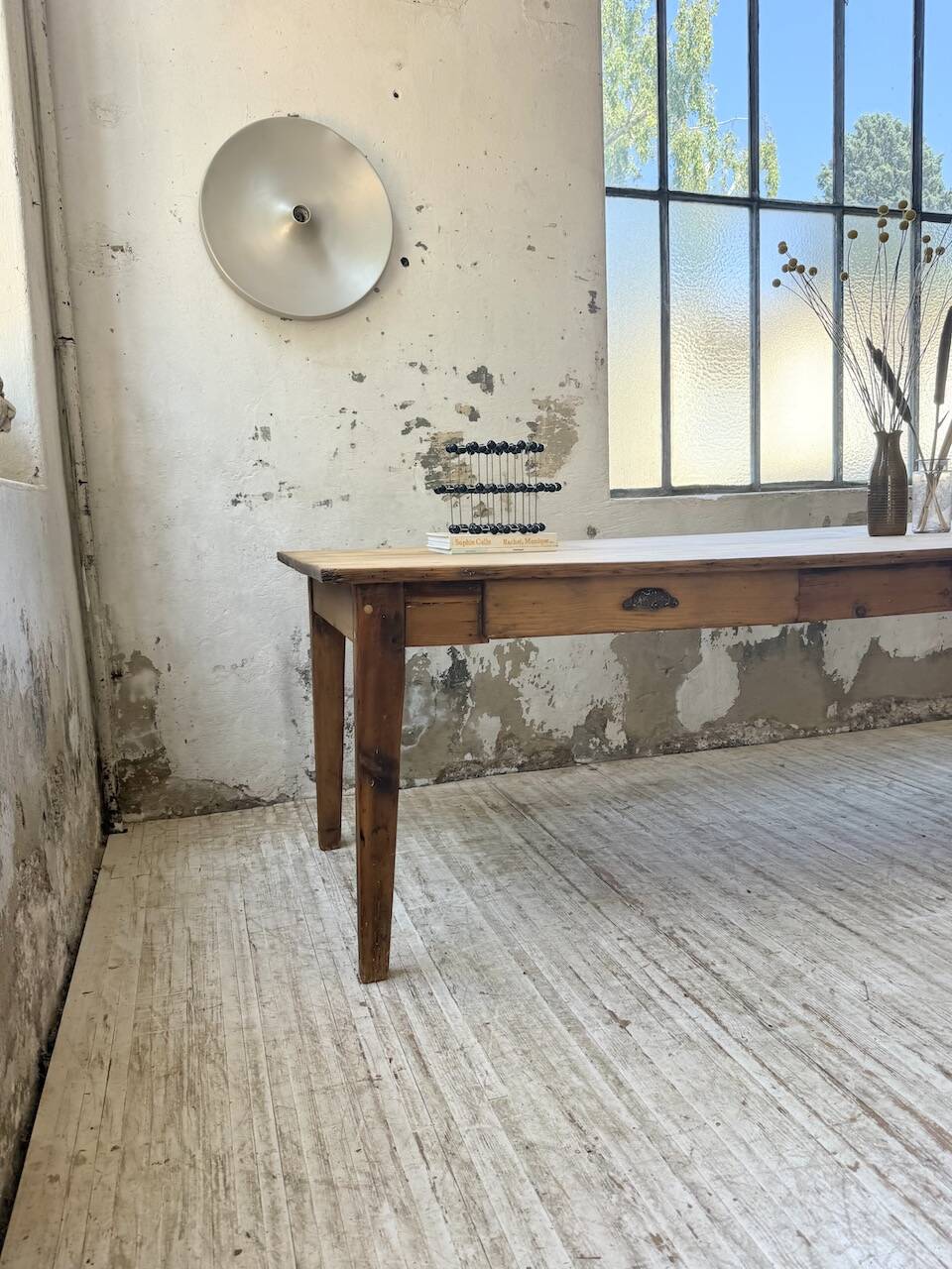 1950s pine farmhouse table 220cm