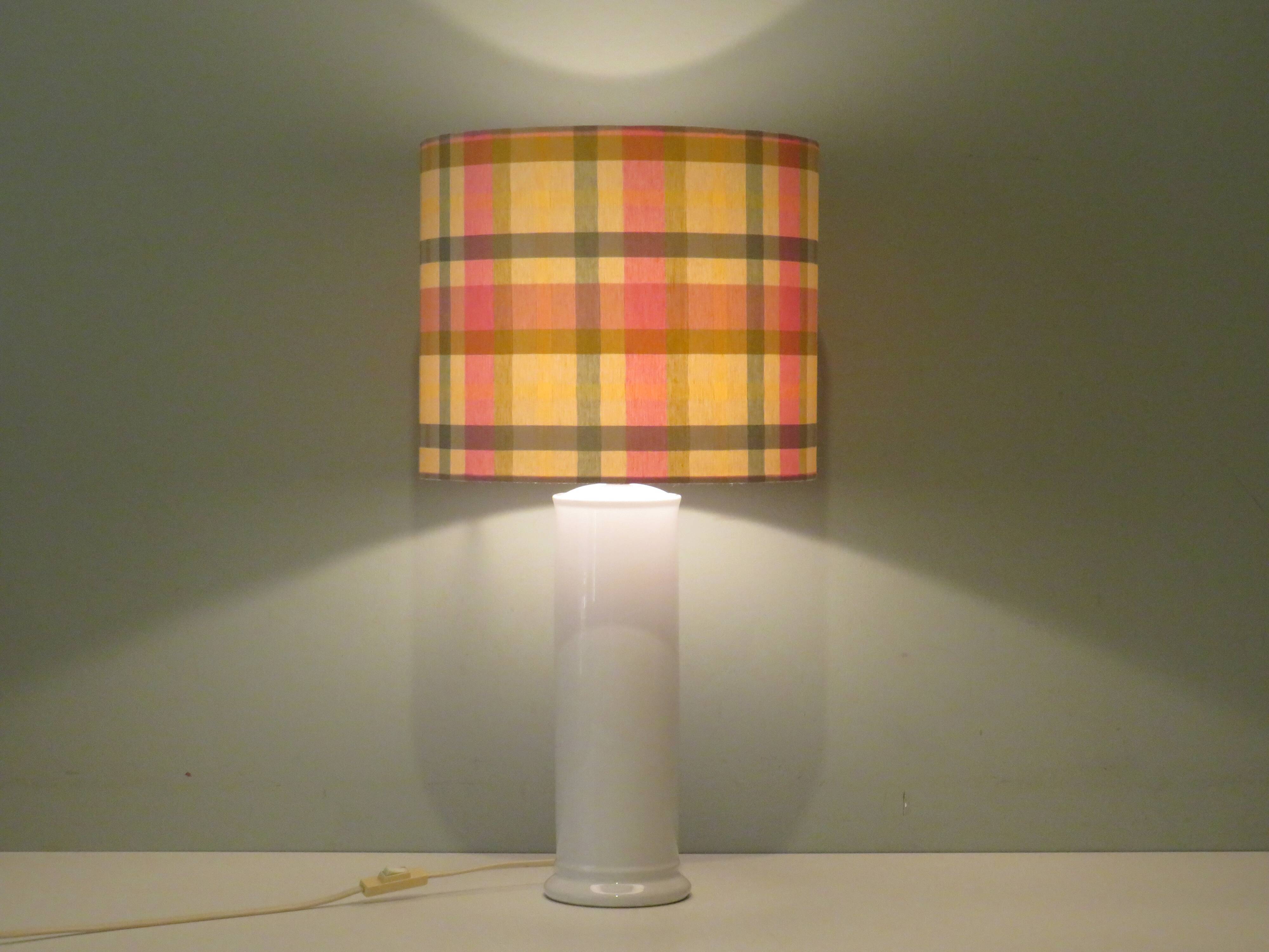 Vintage Italian ceramic table lamp with custom lampshade