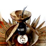 1960s golden brass sun ceiling light