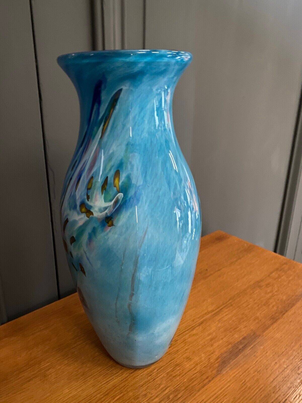 Vase in authentic blown silica glass creation by Biot 20th century