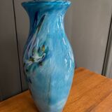 Vase en authentique verre soufflé silice création Biot XXe