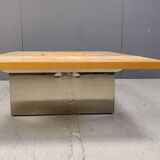 Vintage ash wood coffee table by Paul Michel, 1970s