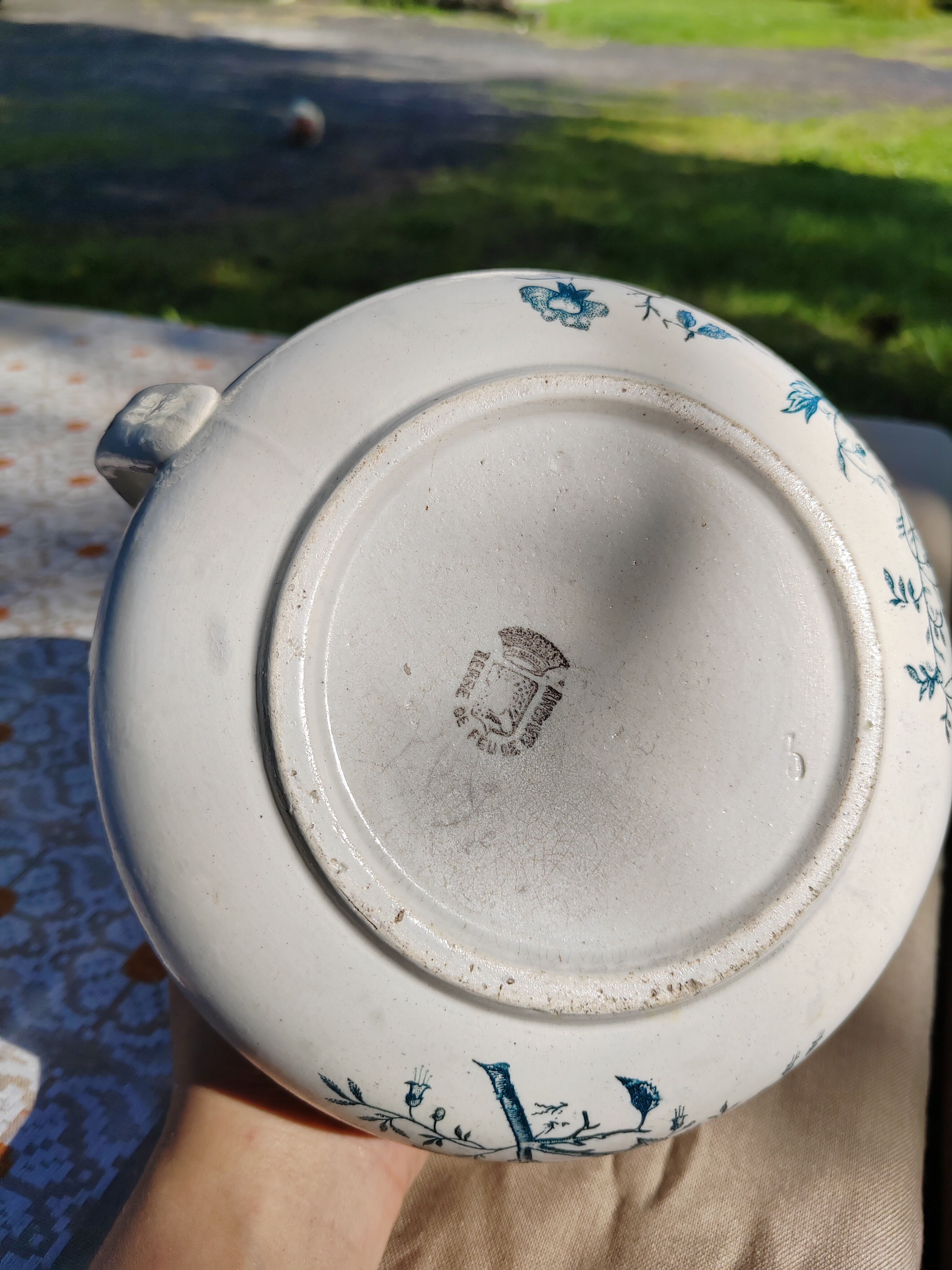 Bathroom pitcher blue floral decoration - Tierra del Fuego de Grigny