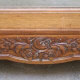 Majestic solid walnut wardrobe. Stamped work, late 19th century.