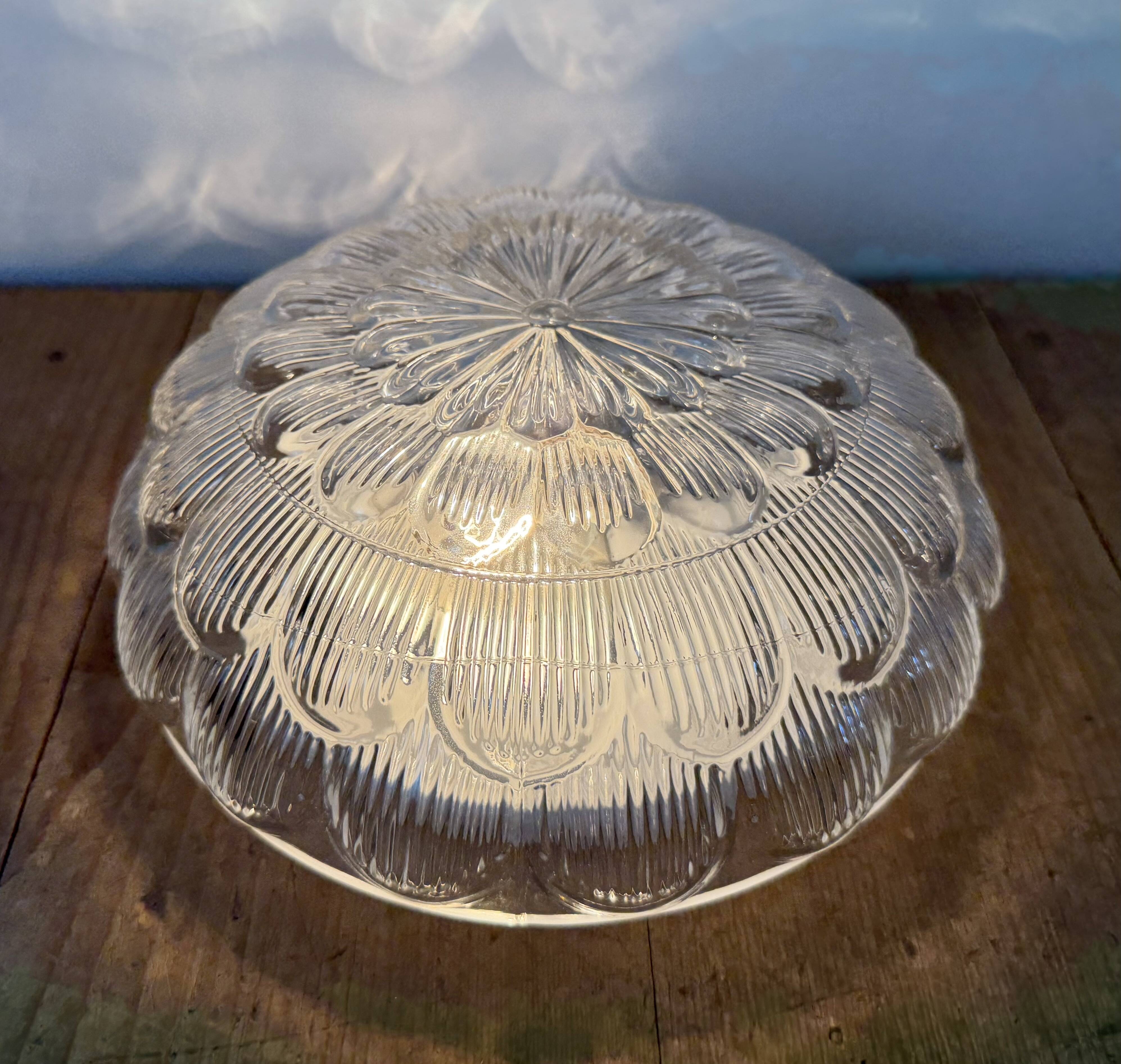 Vintage Glass Wall or Ceiling Light, 1970s