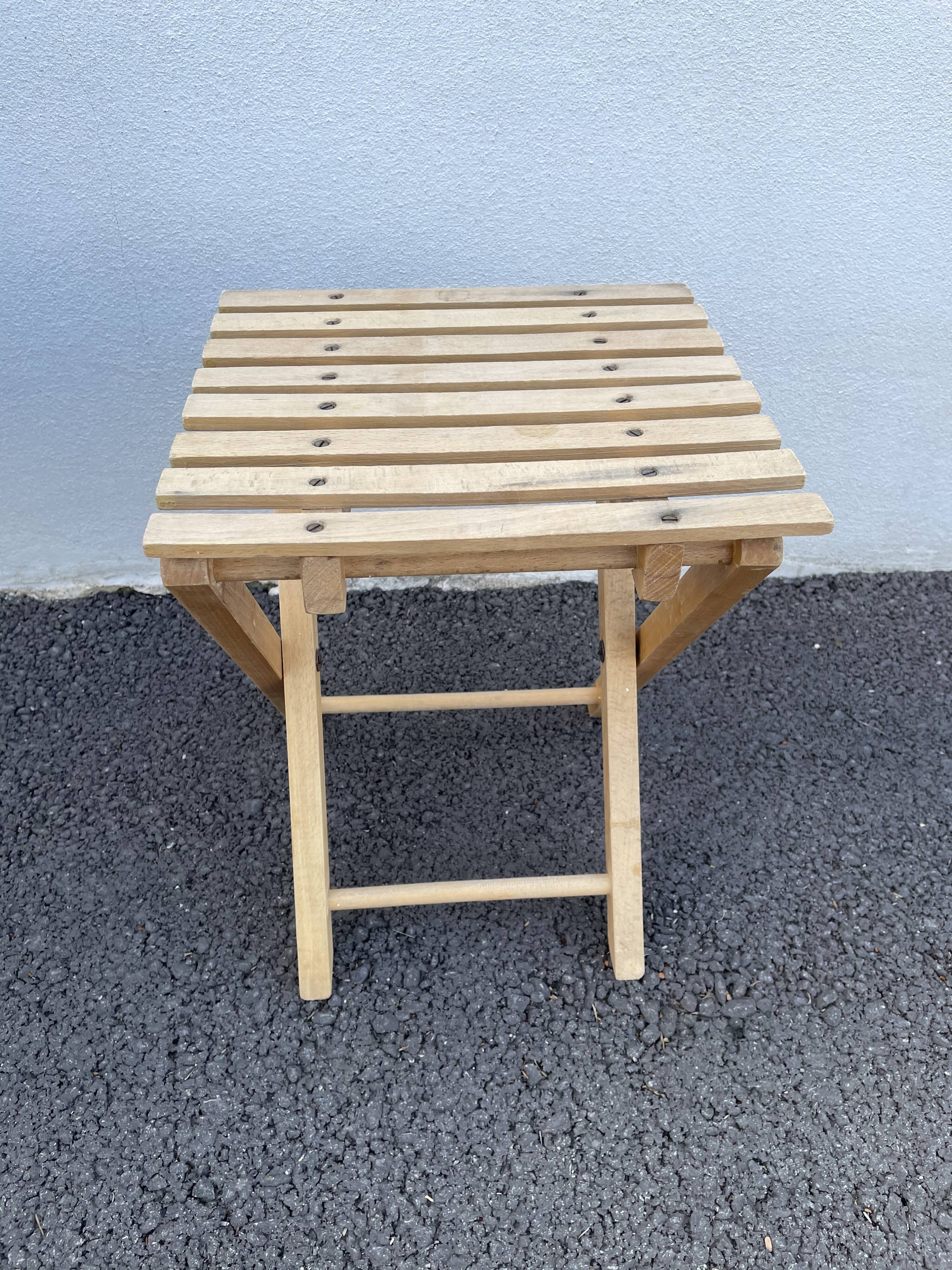 Vintage wooden folding stool