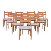 Set of 8 Oak Mid-Century Danish Dining Chairs attr. to Henning Kjaernulf