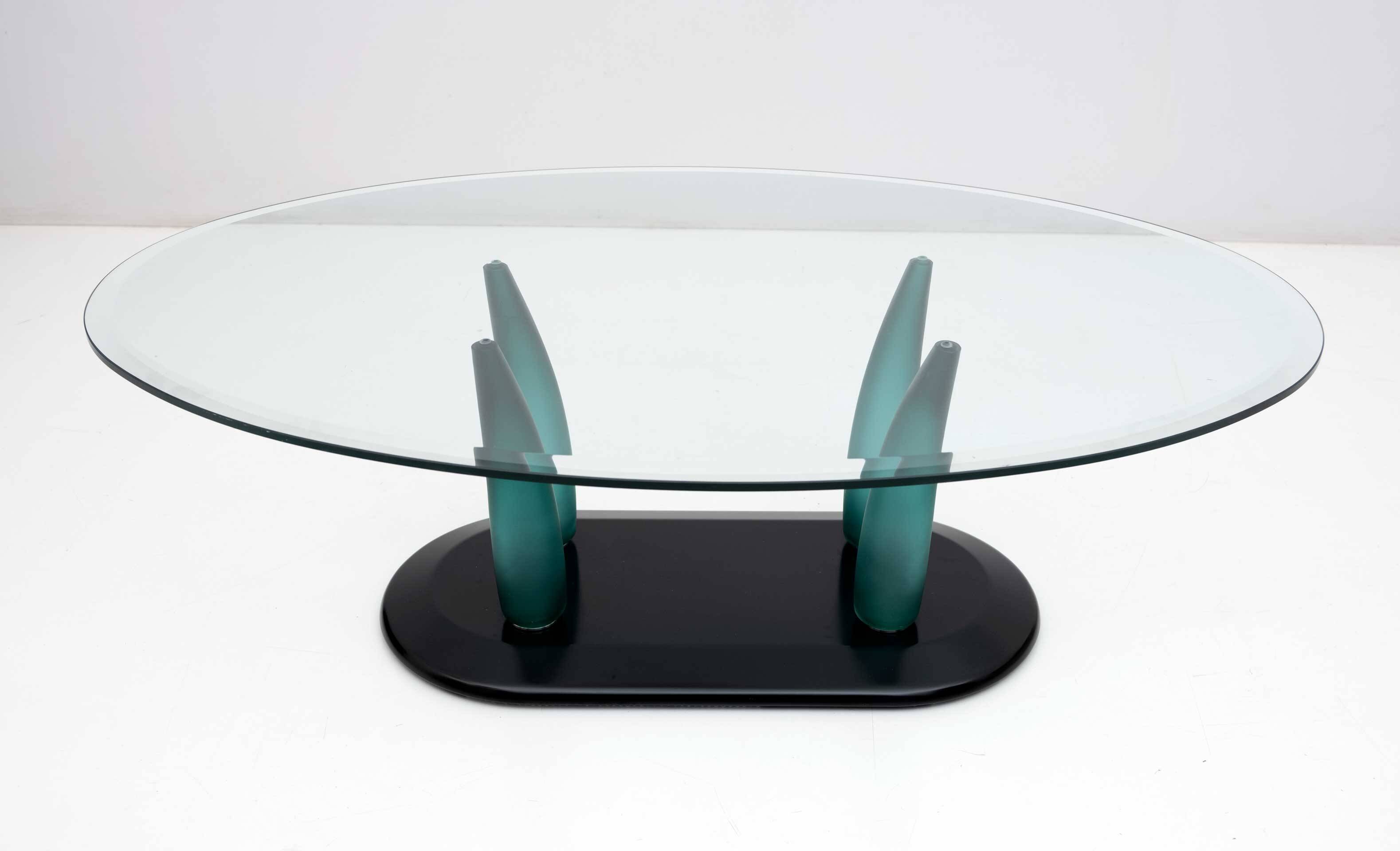 Vintage Italian Murano Glass Coffee Table by Seguso, 1989