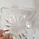 Flat square ashtray geometric patterns design crystal glass - vintage
