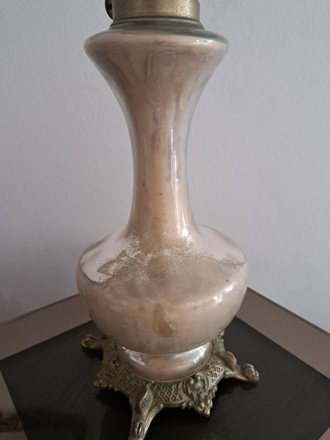 Vintage oil lamp. Year 1900.