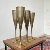 Brass champagne flutes
