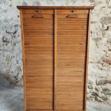 Meuble classeur ancien à rideaux – Années 1920/30 – Hêtre