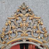 Mirror Louis XV / Regency in gilded and lacquered wood around 1850
