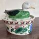 Large covered duck-shaped porcelain pot in China