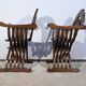 Pair of Savonarola Syrian Walnut Armchairs – Late 19th Century