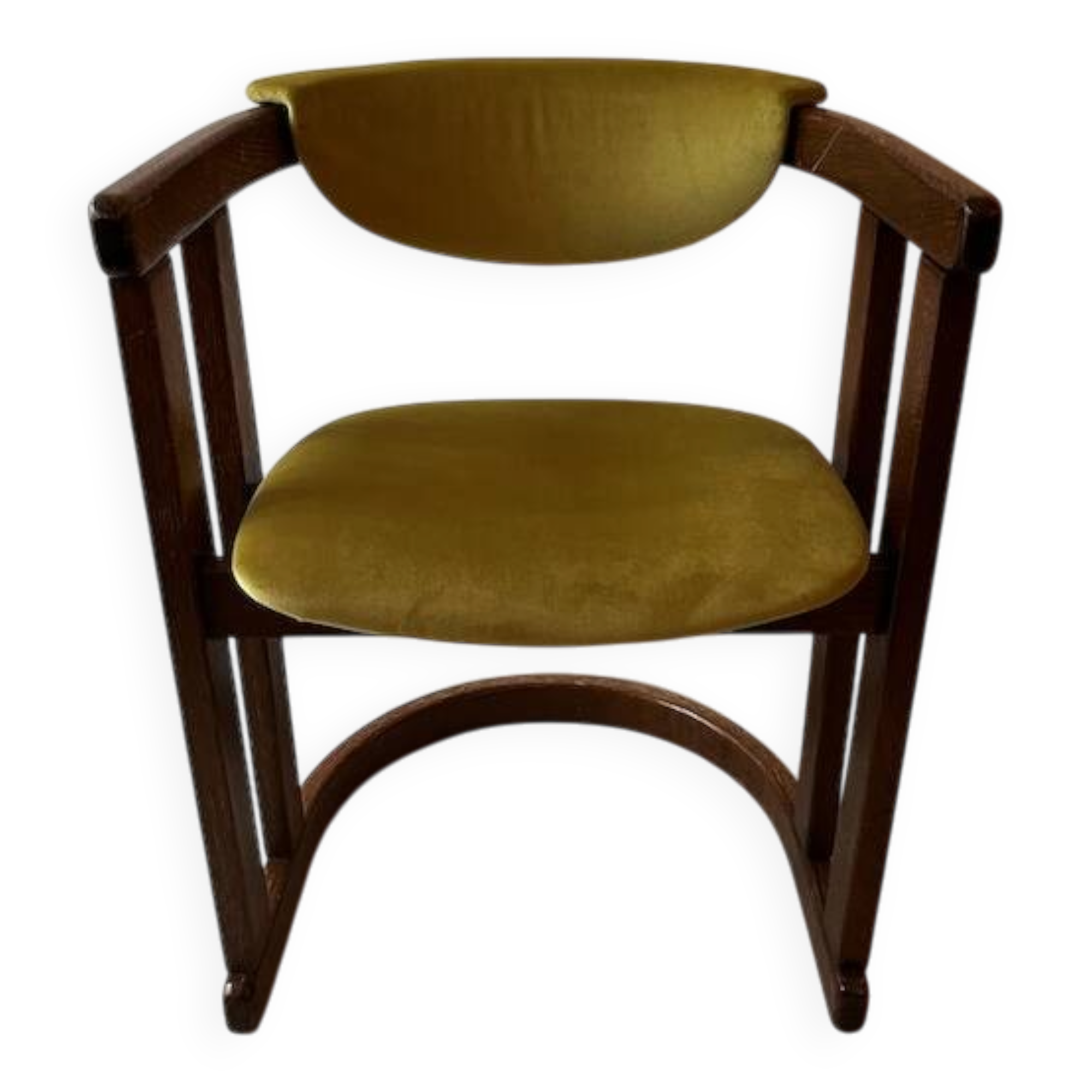 Art Deco armchair in wood and velvet