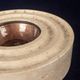 Italian Round Travertine and Copper-Toned Metal Ashtray, 1970