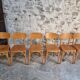 Ensemble de 6 chaises bistrot françaises vintage en bois courbé par Luterma, vers 1950–1970