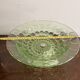 Art Deco Green Moulded Glass Coupe Centre Table with Metal Space Age Base