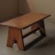Brutalist dining table in solid oak, France, circa 1980.