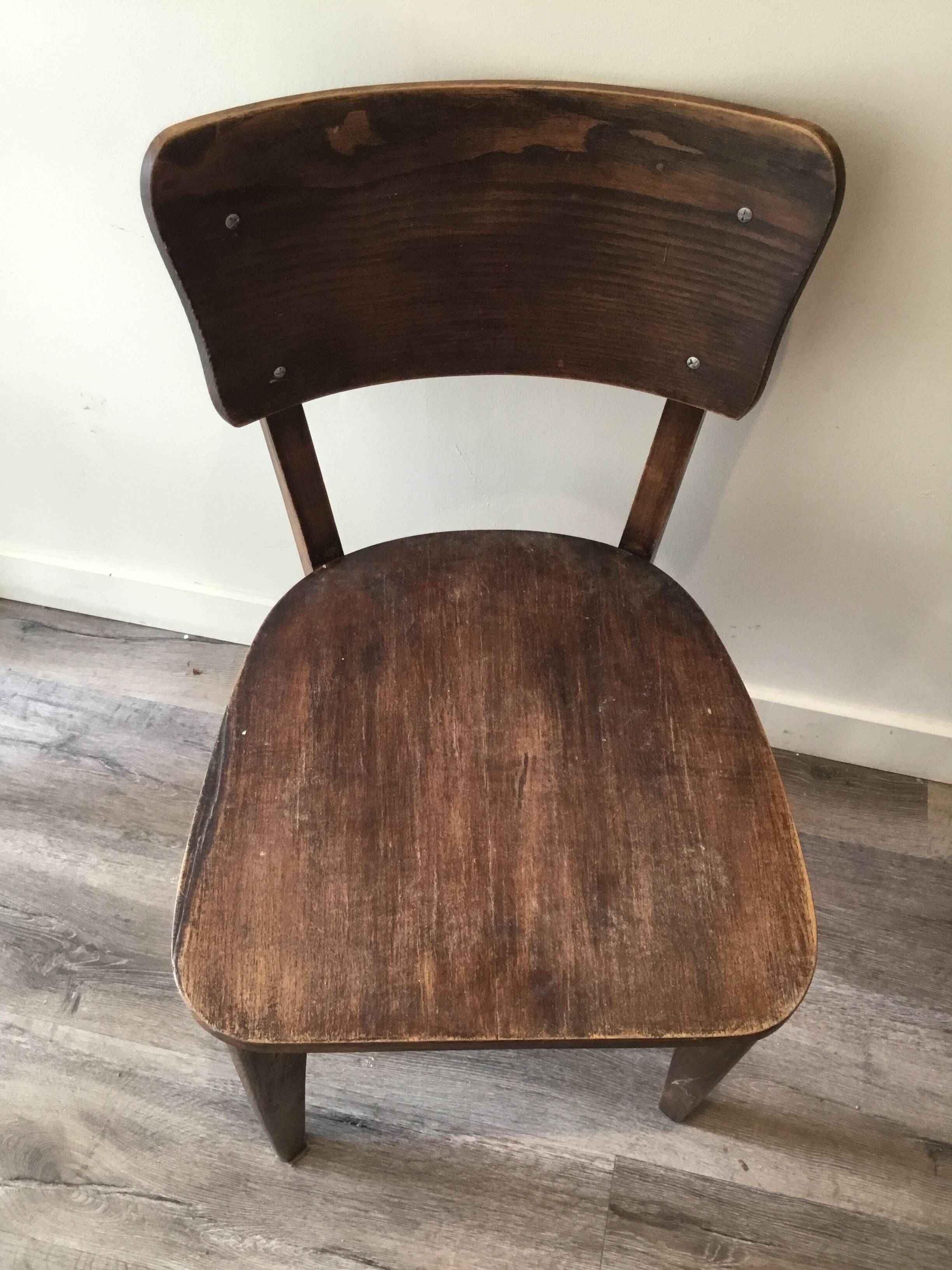 Bistro chair in wood, Baumann style.