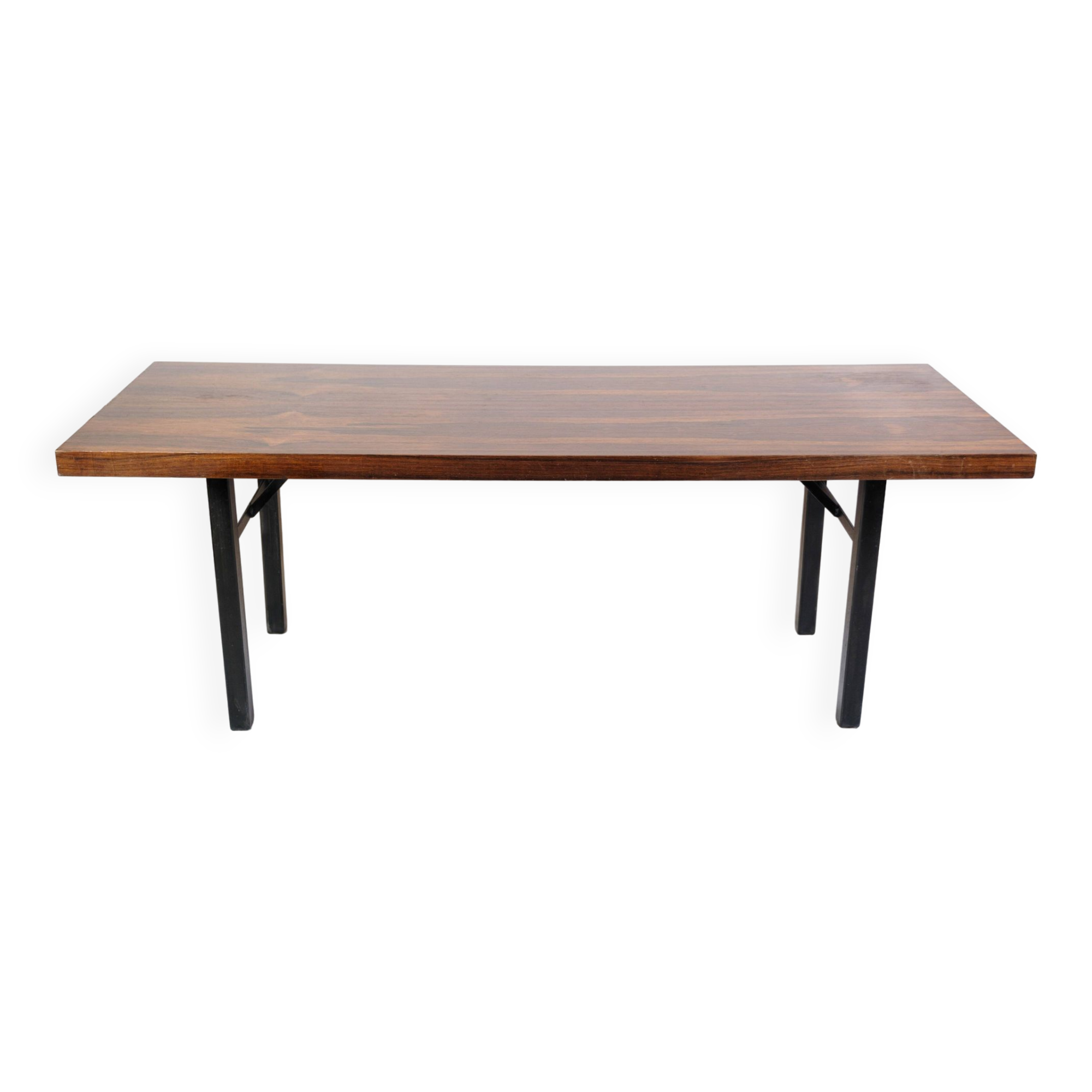 Coffee Table Made In Rosewood With Metal Frame From 1960s