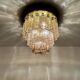 Brass and Smoked Glass Chandelier by Glashütte Limburg