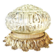 Vintage ceiling light in molded glass and golden brass