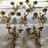 7 Bronze Wall Lamps 2 lights