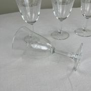 Engraved footed glasses