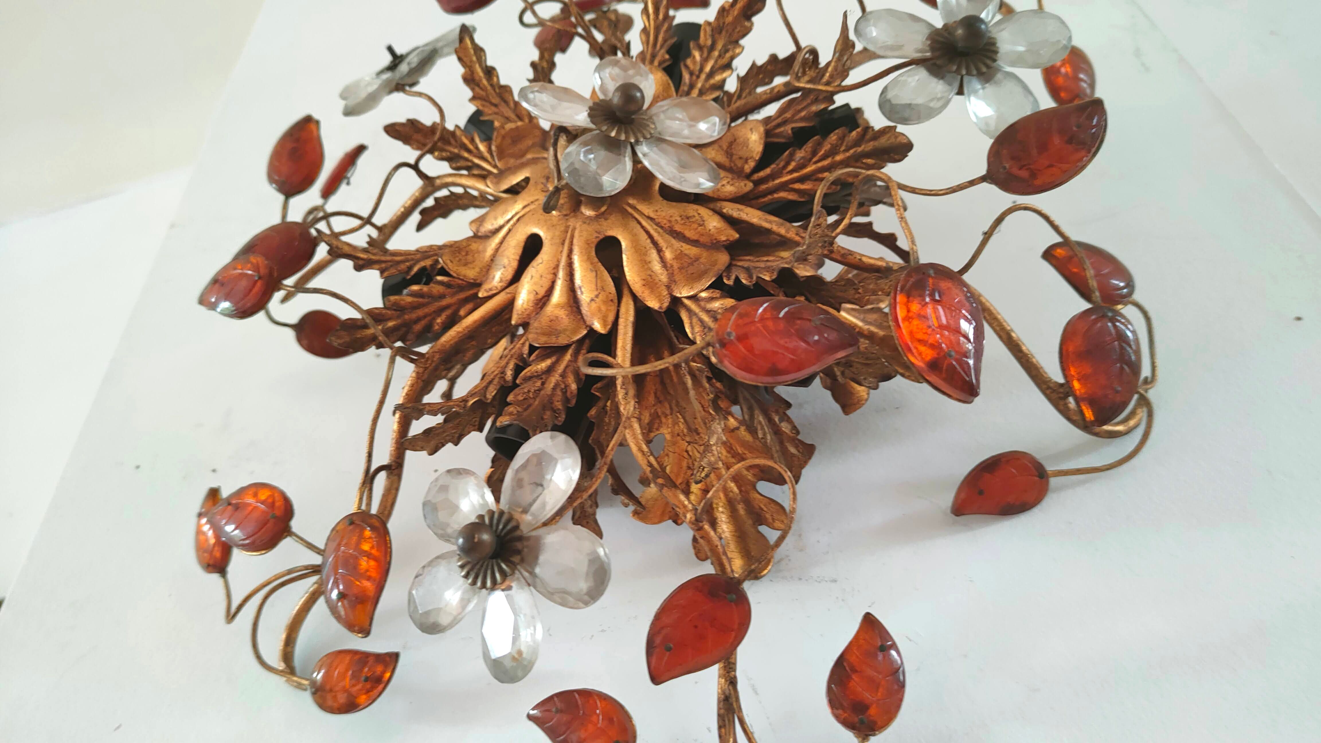 Wall lamp Maison Banci metal and glass of Murano design 70s