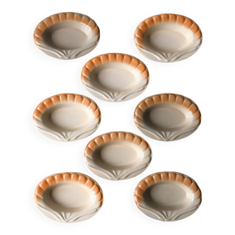 Set of 8 ravines - shell ceramic dishes Charles Amand