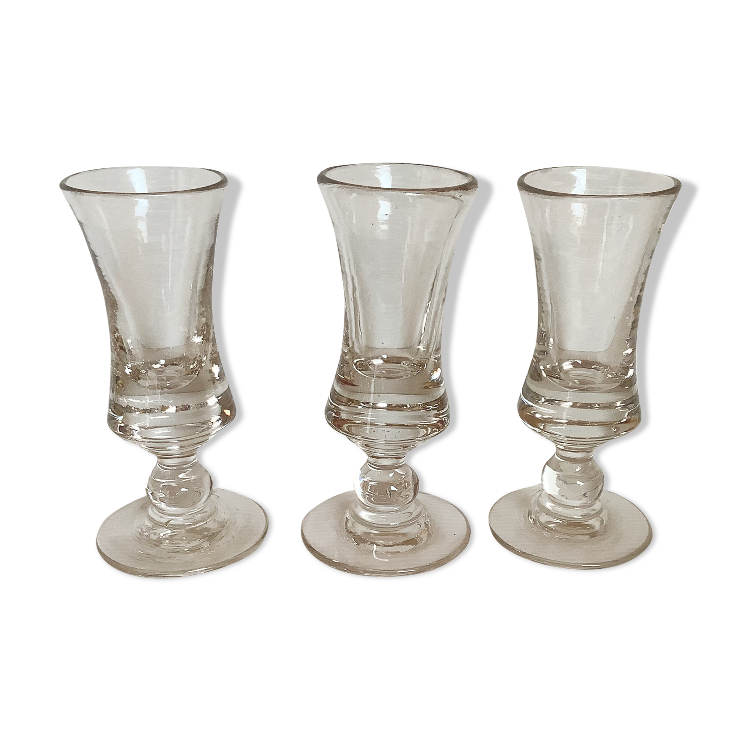 3 thick heavy bubble glasses