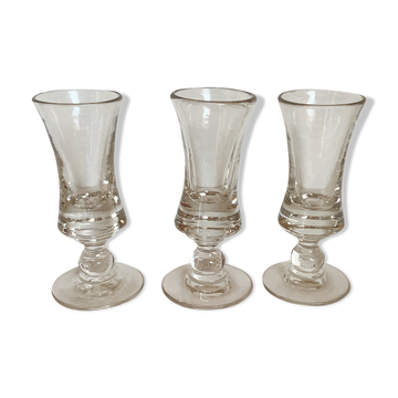 3 thick heavy bubble glasses
