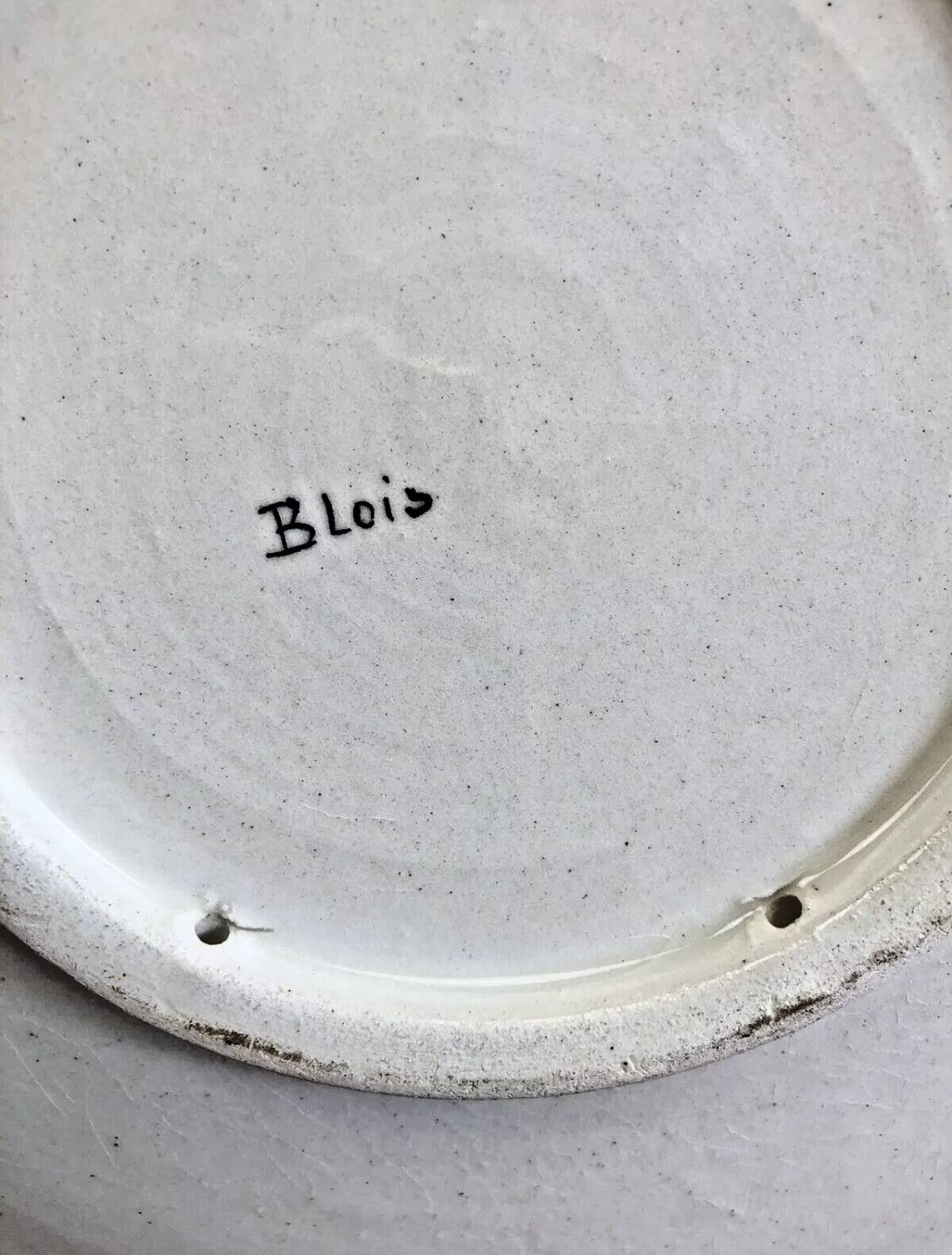 Antique Desvres Rouen fruit bowl, Blois François 1er model