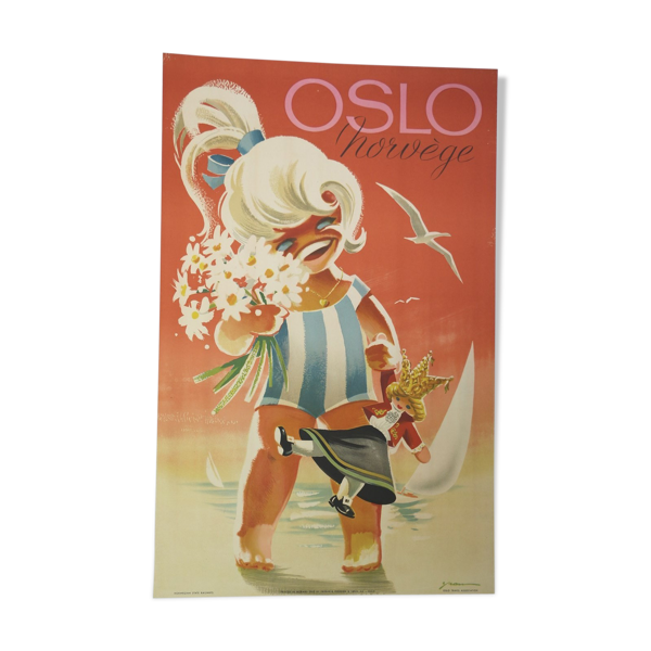 Affiche originale Oslo, Norvège doll 1962 Yran Knut — Beyit