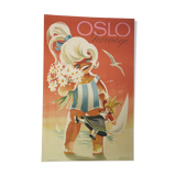 Original poster Oslo Norway doll 1962 Yran Knut boat beach travel railway tourism