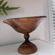 Footed bowl / Handmade turned wooden compote (Olive wood)