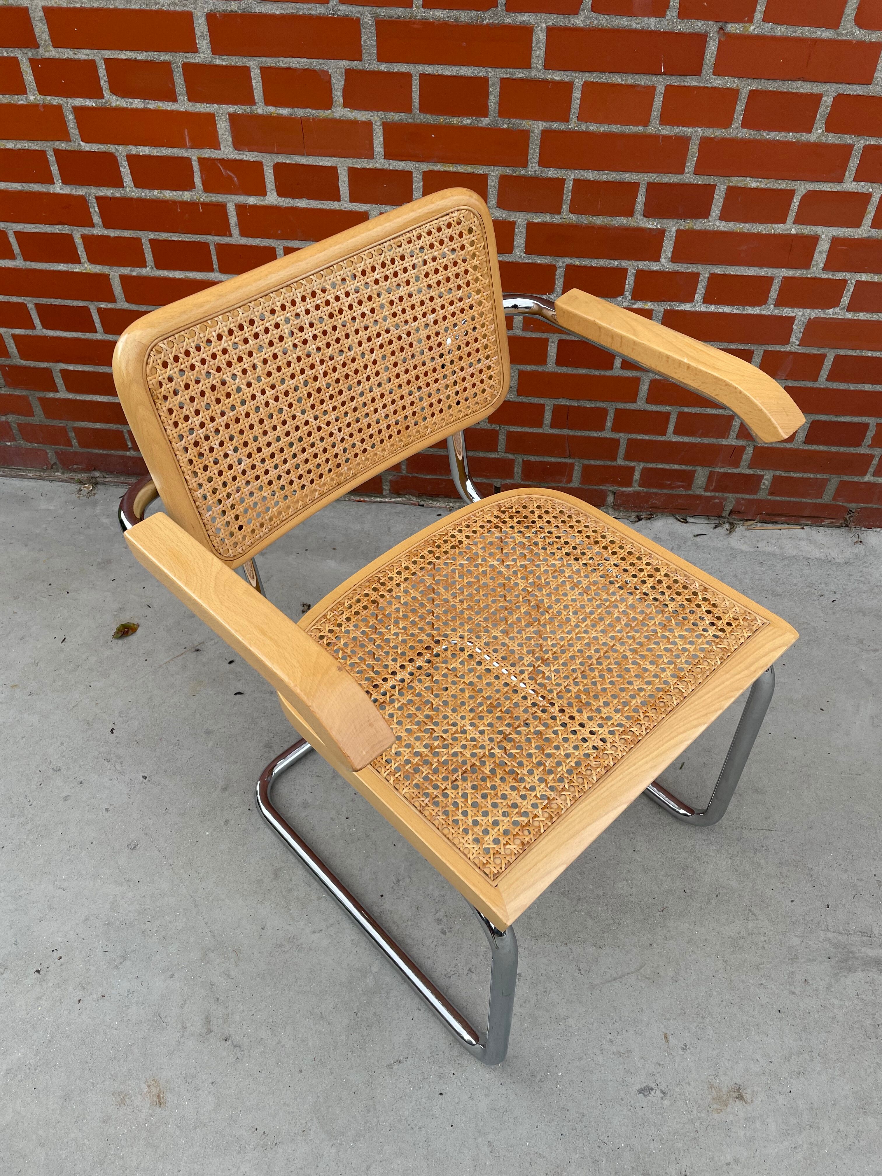 Chair Cesca model by Marcel Breuer with armrests B64