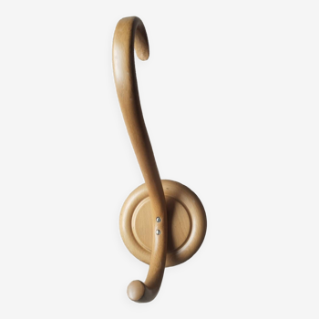 Curved wooden coat hook