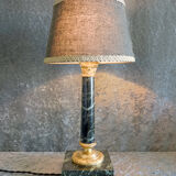 Empire style bedside lamp in bronze and green marble