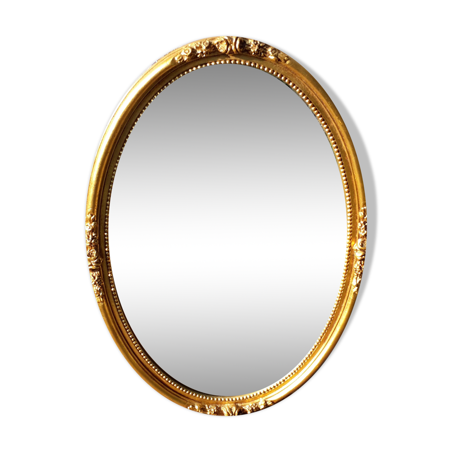 Gilded platter mirror 45x66cm